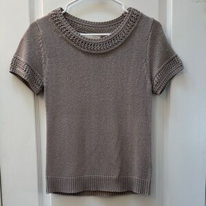 Anthropologie Short Sleeve Knit Sweater XS